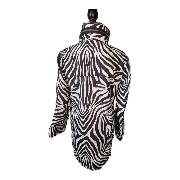 G.E.T. Zebra Print Performance Water Repellant Jacket Coat Women Extra Small - Picture 3 of 6
